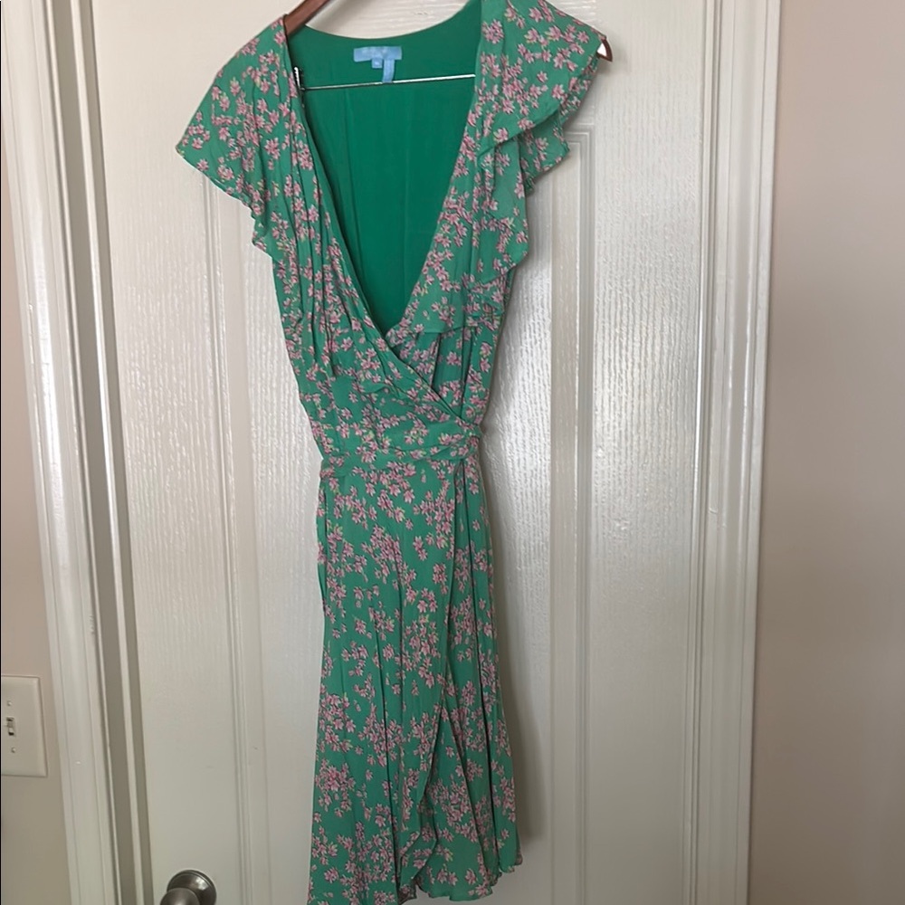 Draper James Green Flutter Sleeve Sundress